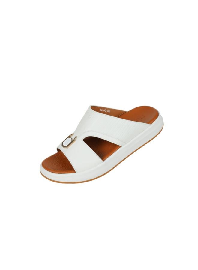 barjeel uno 008-3853 Barjeel Uno Mens Arabic Sandals BJ3 04 White - Image 1